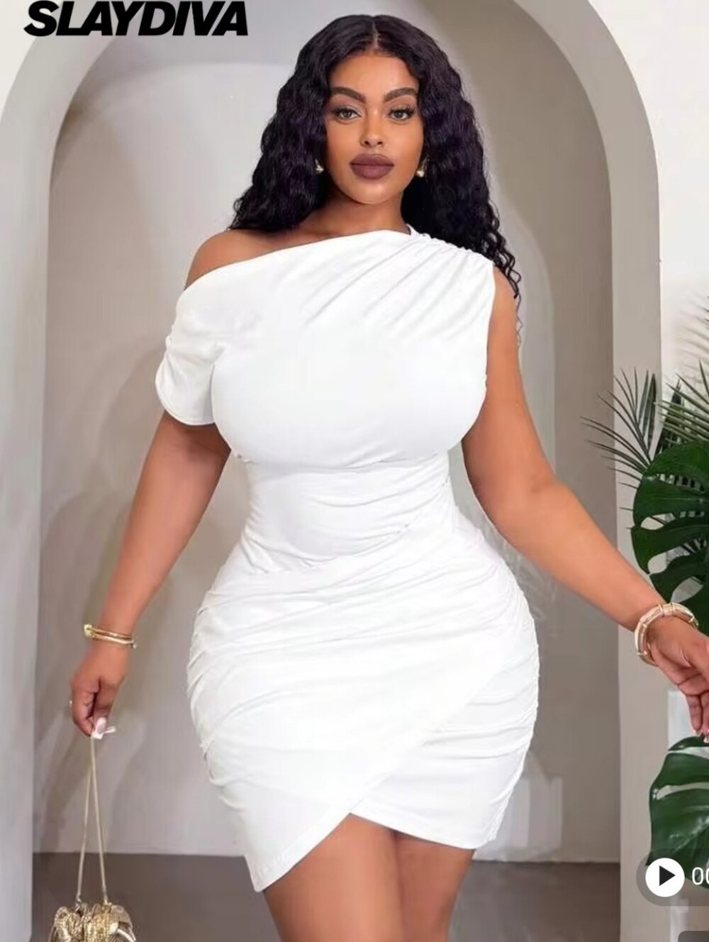 One-Shoulder Ruched Bodycon Dress